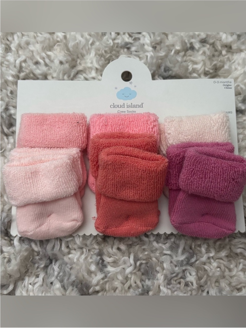 Cloud Island Baby Crew Socks (6 Pairs) | 0-3m
